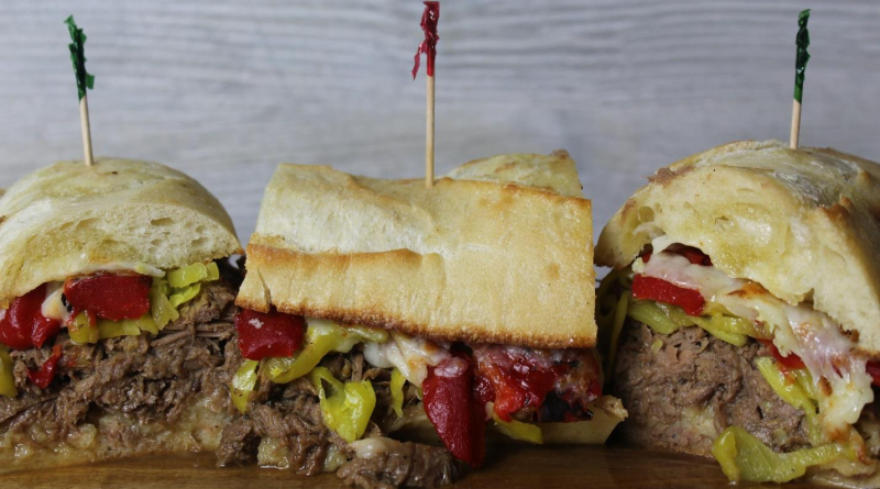 Hot Italian venison sandwich