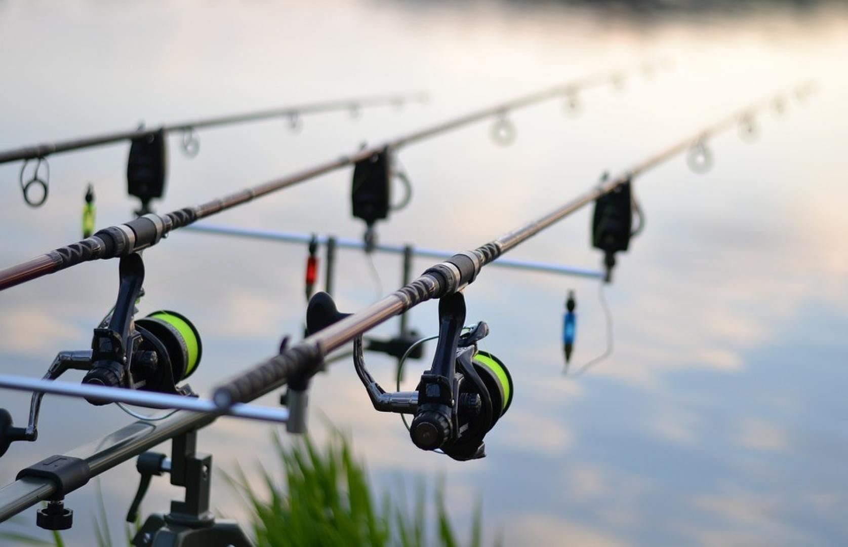 Fishing rods over water