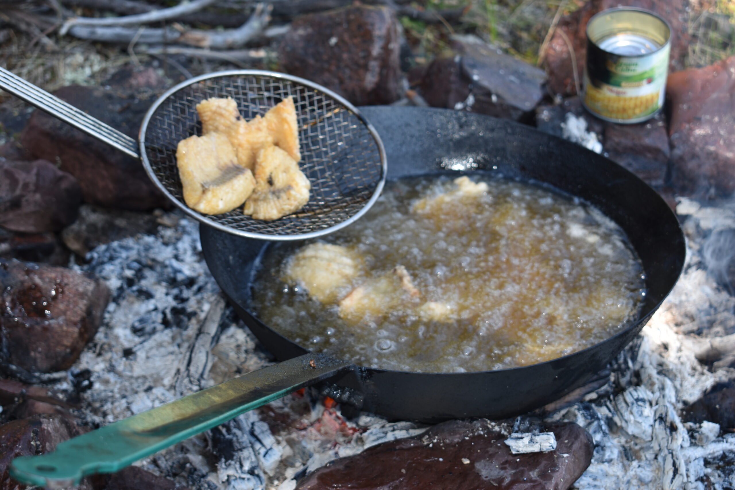 Cooking while fly-in fishing in Saskatchewan
